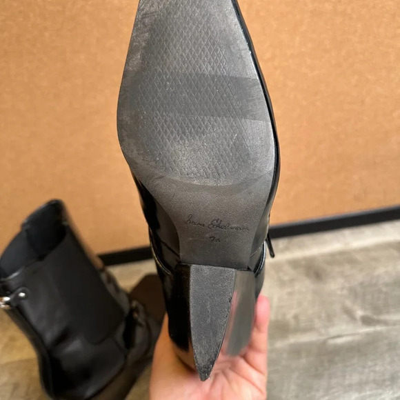 Sam Edelman Suzette Western Square Toe Black Patent Leather Boot Size 7.5 - Picture 8 of 8